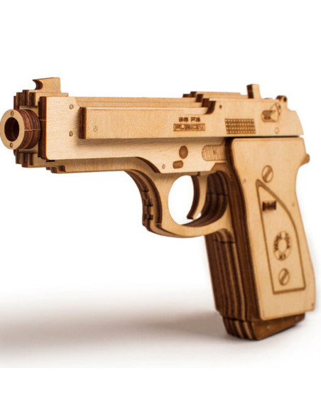 Puzzle 3D din lemn pistol M1 si poligon de tragere,UD-00010