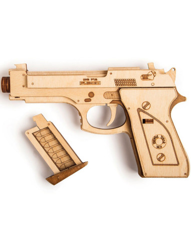 Puzzle 3D din lemn pistol M1 si poligon de tragere,UD-00010