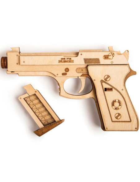 Puzzle 3D din lemn pistol M1 si poligon de tragere,UD-00010