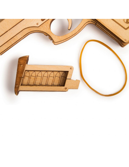 Puzzle 3D din lemn pistol M1 si poligon de tragere,UD-00010