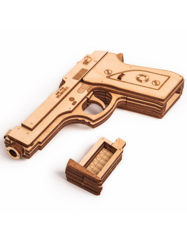Puzzle 3D din lemn pistol M1 si poligon de tragere,UD-00010