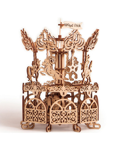 Puzzle 3D mecanic din lemn carusel,UD-00011