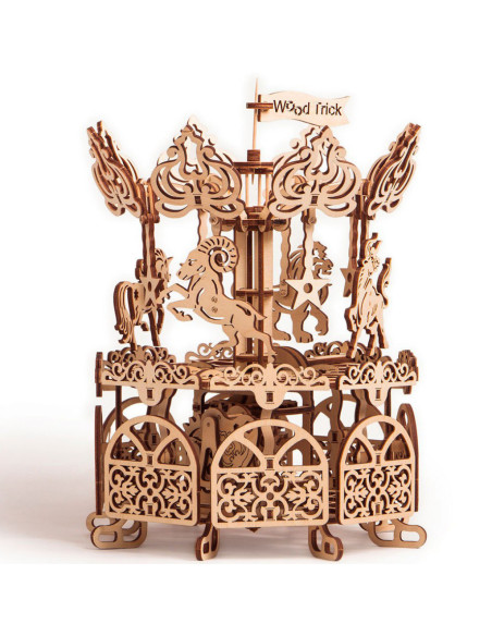 Puzzle 3D mecanic din lemn carusel,UD-00011