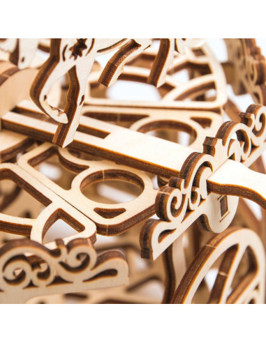 Puzzle 3D mecanic din lemn carusel,UD-00011