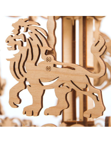 Puzzle 3D mecanic din lemn carusel,UD-00011