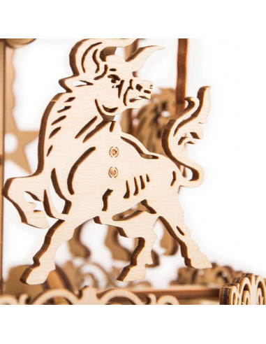 Puzzle 3D mecanic din lemn carusel,UD-00011