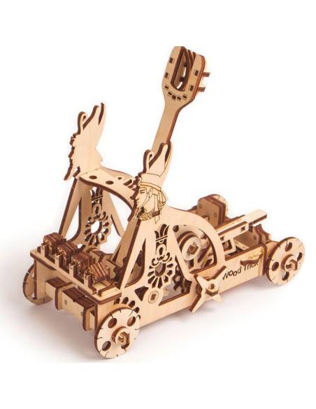 Puzzle 3D mecanic din lemn catapulta,UD-00009