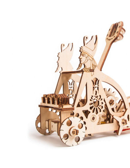 Puzzle 3D mecanic din lemn catapulta,UD-00009
