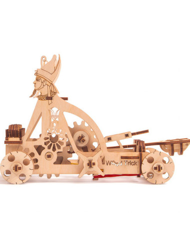 Puzzle 3D mecanic din lemn catapulta,UD-00009