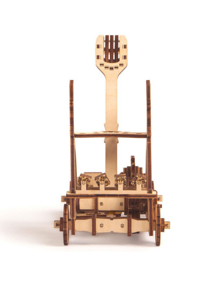 Puzzle 3D mecanic din lemn catapulta,UD-00009