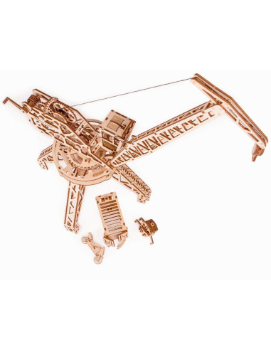 Puzzle 3D mecanic din lemn macara cu container,UD-00005