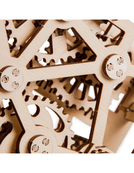 Puzzle 3D mecanic din lemn macara cu container,UD-00005
