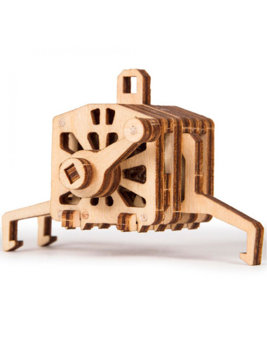 Puzzle 3D mecanic din lemn macara cu container,UD-00005