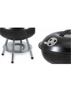 Gratar rotund negru cu capac Algon - 34 CM,BG-S2209900 2