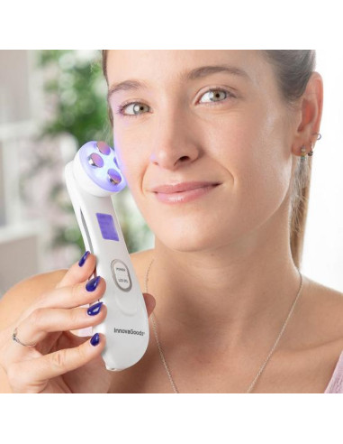Aparat de masaj facial cu radiofrecventa, fototerapie si