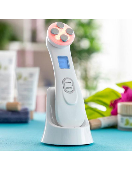 Aparat de masaj facial cu radiofrecventa, fototerapie si