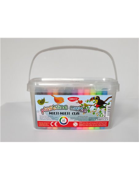 PL524,Plastilina modelat Daco PL524, 24 culori, 17 accesorii, 500 g