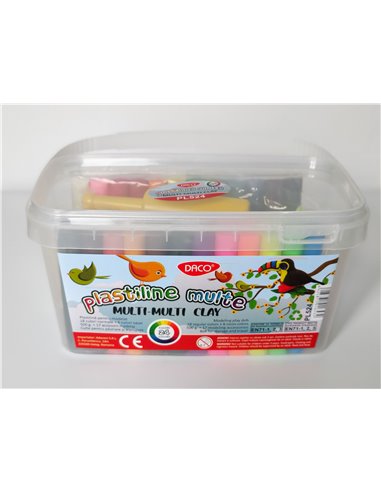 PL524,Plastilina modelat Daco PL524, 24 culori, 17 accesorii, 500 g