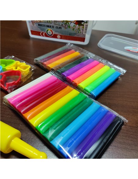 PL524,Plastilina modelat Daco PL524, 24 culori, 17 accesorii, 500 g