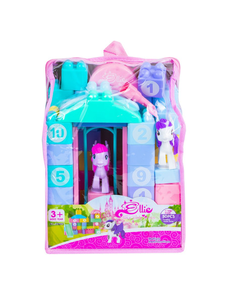 Cuburi constructii + figurina unicorn, 50 piese,ROB-JX6663