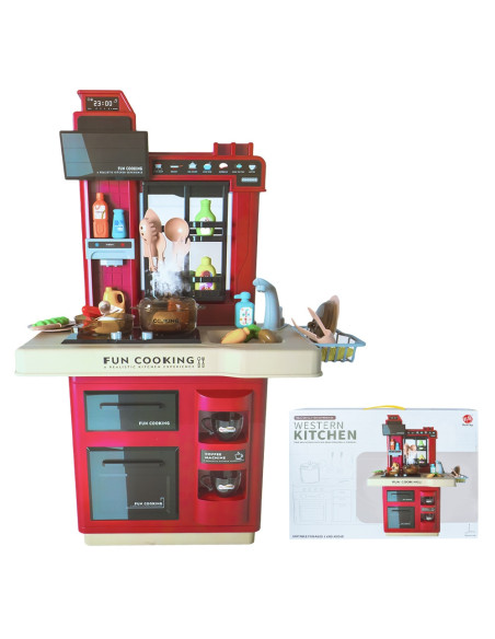 Play set bucatarie, cu lumina si sunet, roz,ROB-858B