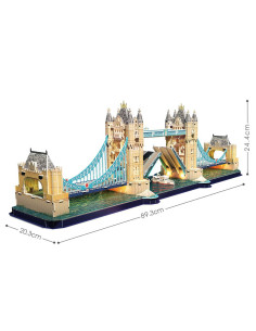 Cubic Fun - Puzzle 3D Led Tower Bridge 222 Piese,CUL531h