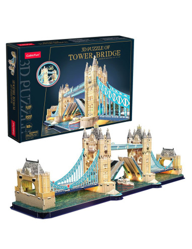 Cubic Fun - Puzzle 3D Led Tower Bridge 222 Piese,CUL531h