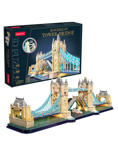 Cubic Fun - Puzzle 3D Led Tower Bridge 222 Piese,CUL531h