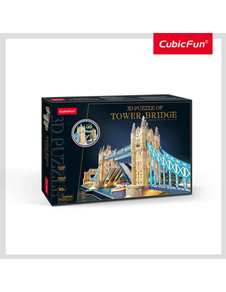 Cubic Fun - Puzzle 3D Led Tower Bridge 222 Piese,CUL531h