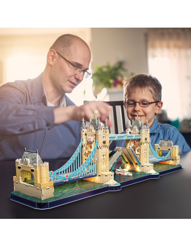 Cubic Fun - Puzzle 3D Led Tower Bridge 222 Piese,CUL531h