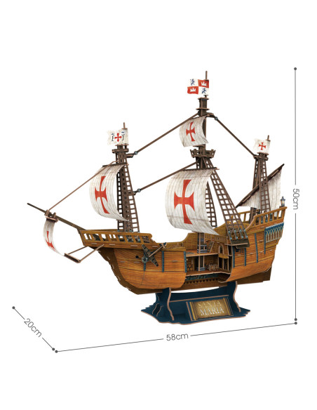 Cubic Fun - Puzzle 3D Nava Santa Maria 204 Piese,CUT4038h