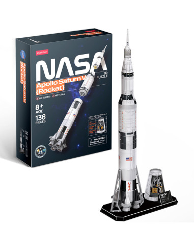 Cubic Fun - Puzzle 3D Nasa - Apollo Saturn V 136 Piese,CUDS1059h