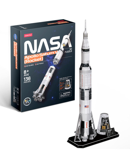 Cubic Fun - Puzzle 3D Nasa - Apollo Saturn V 136 Piese,CUDS1059h