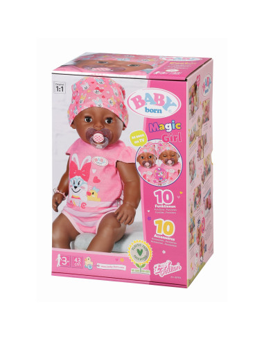 Baby Born - Papusa Etnica Cu Suzeta Magica 43 Cm,ZF827970