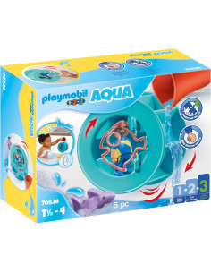 Playmobil - 1.2.3 Roata De Apa Cu Pui De Rechin,70636 2