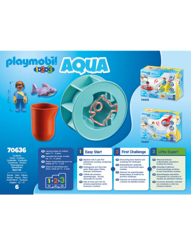 Playmobil - 1.2.3 Roata De Apa Cu Pui De Rechin,70636 Playmobil - 1.2.3 Roata De Apa Cu Pui De Rechin,70636