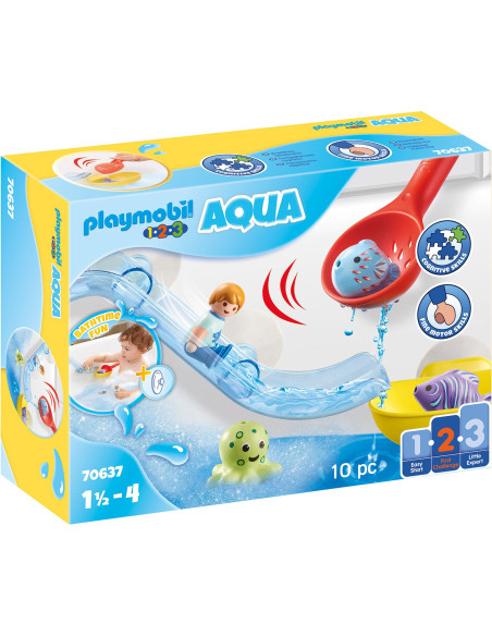 Playmobil - 1.2.3 Tobogan De Apa Si Animale,70637