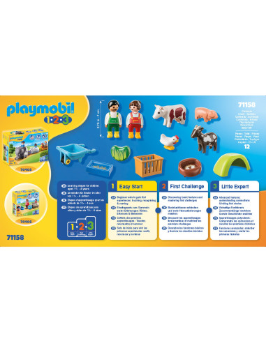 Playmobil - 1.2.3 Distractie La Ferma,71158