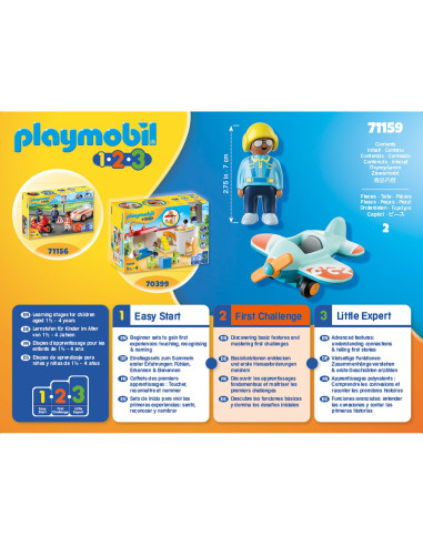 Playmobil - 1.2.3 Avion,71159