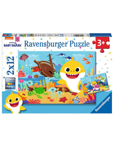 Puzzle Baby Shark, 2X12 Piese,RVSPC05123