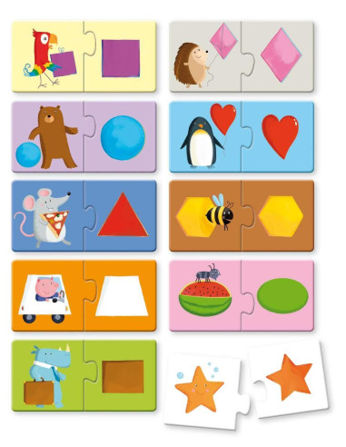 Puzzle (20 piese) cu carte - Forme,978-88-6860-992-4