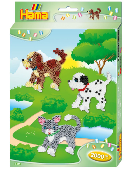 Catei, 2000 margele de calcat Hama midi si 2 plansete in cutie