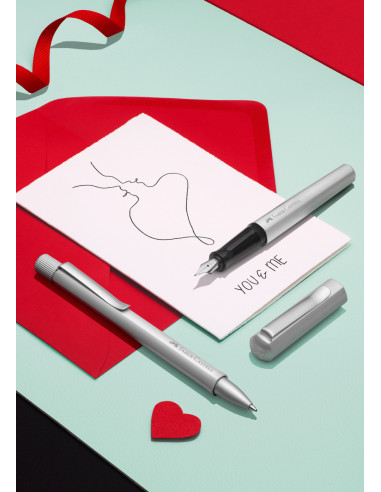 FC150590,Stilou hexo argintiu mat m faber-castell