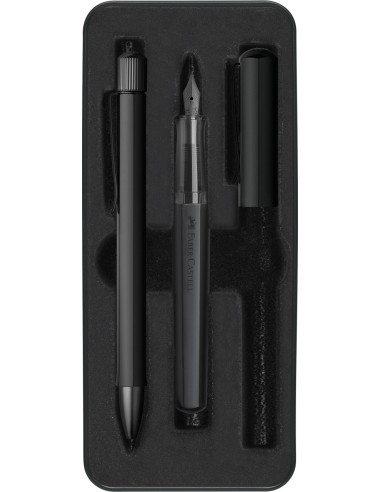 FC140579,Set stilou m+ pix hexo negru faber-castell