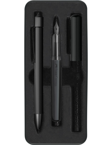FC140579,Set stilou m+ pix hexo negru faber-castell