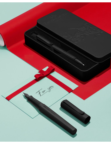 FC140579,Set stilou m+ pix hexo negru faber-castell