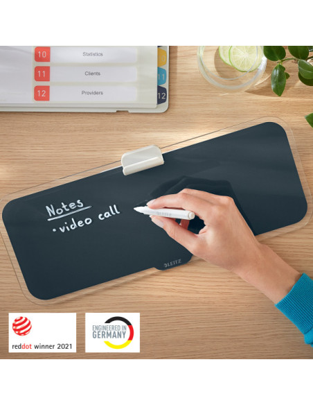 TABLA STICLA CU TREPIED PENTRU BIROU GRI ANTRACIT COSY
