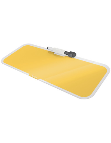 TABLA STICLA CU TREPIED PENTRU BIROU GALBEN CHIHLIMBAR COSY