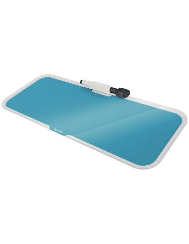 TABLA STICLA CU TREPIED PENTRU BIROU ALBASTRU CELEST COSY