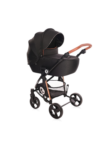 Carucior Set 3 in 1, Crysta, cadru din aluminiu, Black